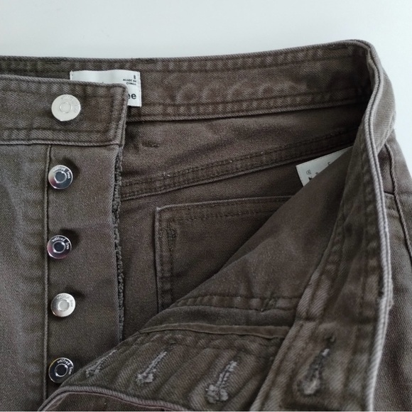 Wilfred Free Belen High Rise Pants 8 Brown Exposed Button Fly - Picture 6 of 13